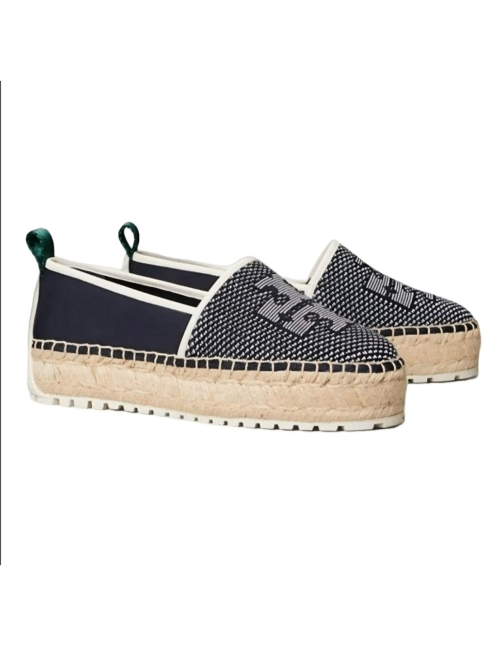 Tory Burch Miranda Navy Lug Sole Platform Espadrille Shoes Women's Size 10 - Picture 2 of 11